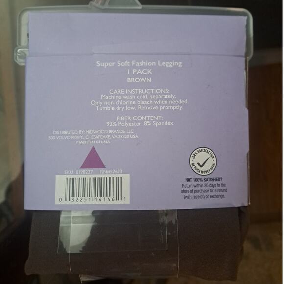 New Ladies Brown Super Soft Fashion Leggings Size Medium - Picture 3 of 6